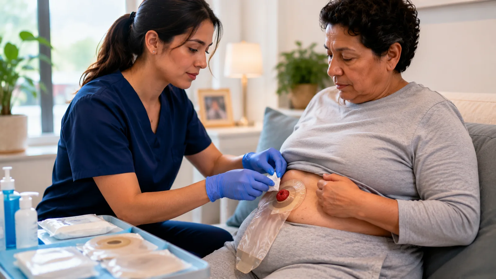 ¿Qué especialista realiza el cuidado de colostomía en casa?